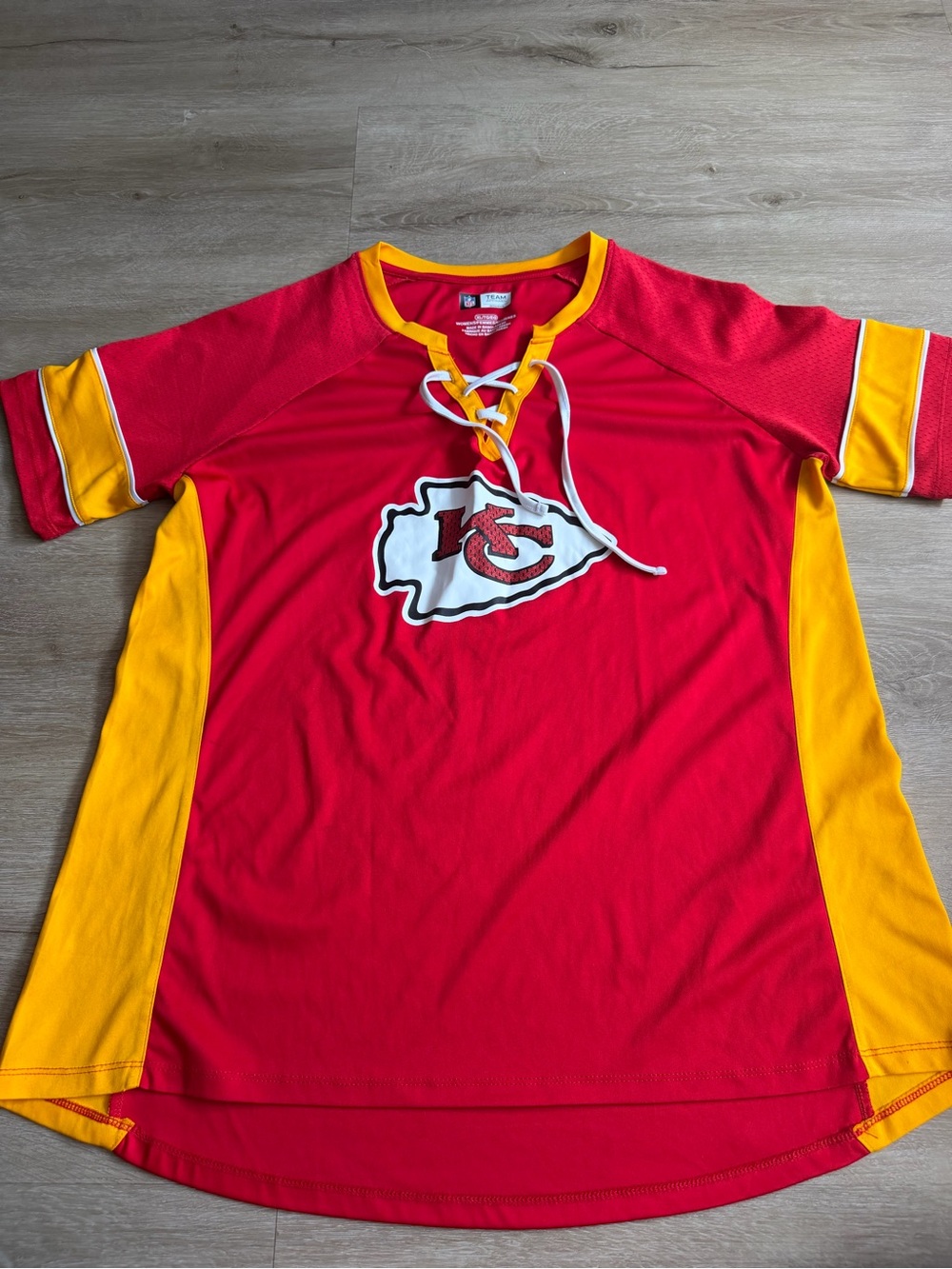 NFL Team Apparel Kansas City Chiefs lace up tee SZ XL